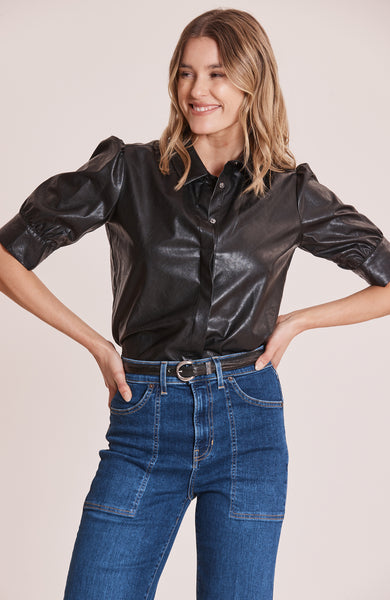 Alice Vegan Leather Shirt - Black – tyler böe