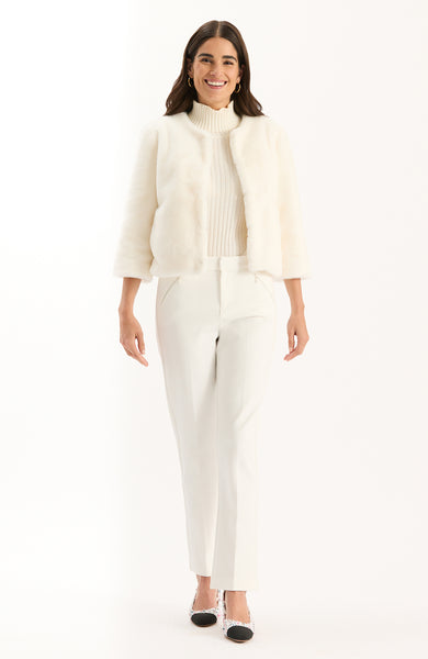 Aspen Faux Fur Jacket - Ivory – tyler böe