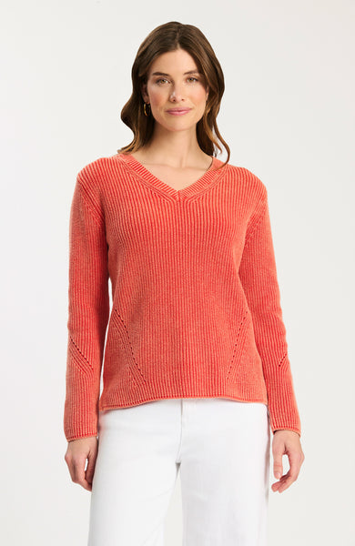 Mineral Wash V Neck Sweater - Grenadine – tyler böe
