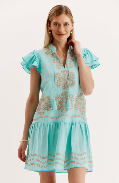 ワンピース amour embroidered dress Aimee Embroidered Dress - Island Paradise – tyler böe