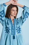 Renee Embroidered Dress - Porcelain