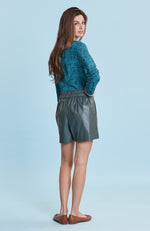 Charlie Silk Animal Shirt - Aquamarine Cheetah