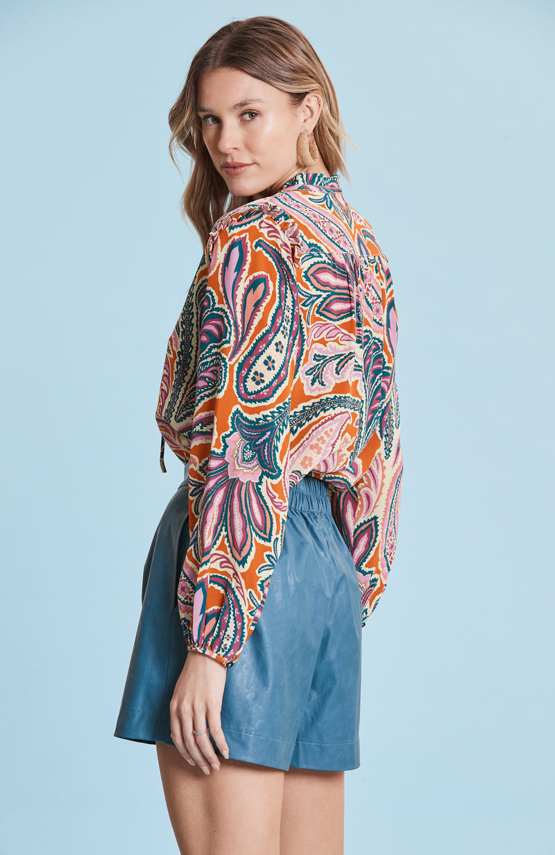 Maggie Silk Paisley Top - Paisley