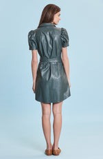 Veronica Vegan Leather Dress - Brunswick