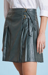 Perry Vegan Leather Pleated Skirt - Brunswick