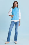 Faux Suede Moto Vest - Aquamarine