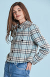 Mallory Aqua Plaid Jacket - Aquamarine Plaid