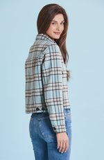 Mallory Aqua Plaid Jacket - Aquamarine Plaid