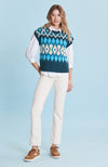 Cap Sleeve Pattern Vestie - Multi Argyle