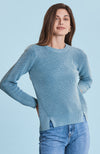 Mineral Wash Shaker Sweater - Deep Aquamarine