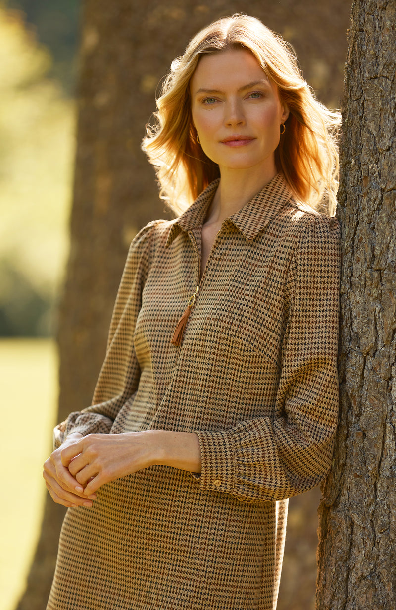 Melanie Knit Dress - Houndstooth
