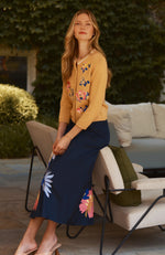 Flora Embroidered Cardigan - Light Camel