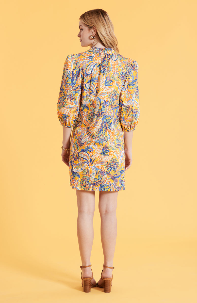 Sheri Paisley Dress - Yellow Paisley