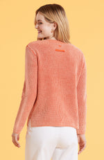 Mineral Wash Shaker Sweater - Coral Reef