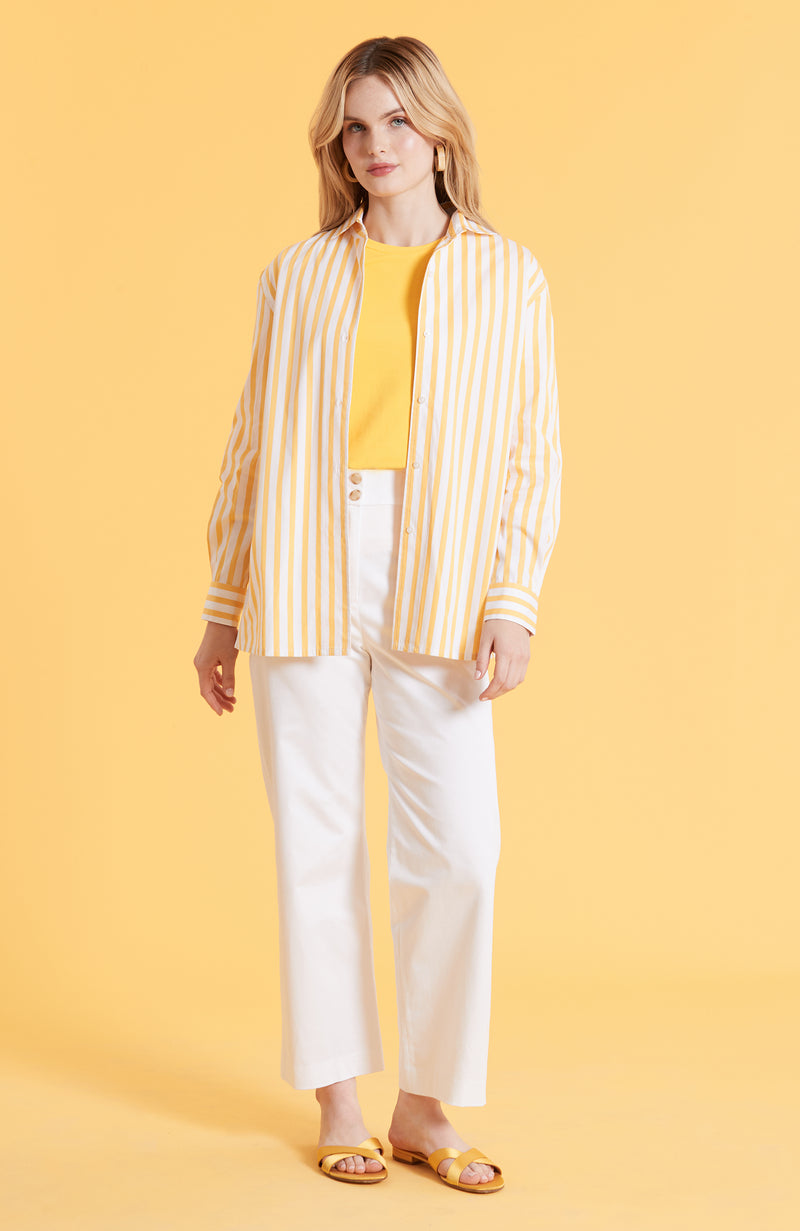 Natalie Striped Shirt - Sunshine Yellow