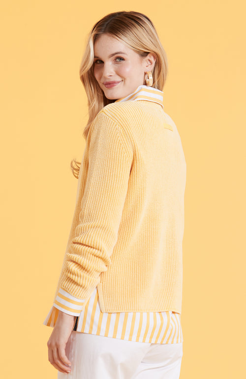 Mineral Wash Shaker Sweater - Sunshine Yellow