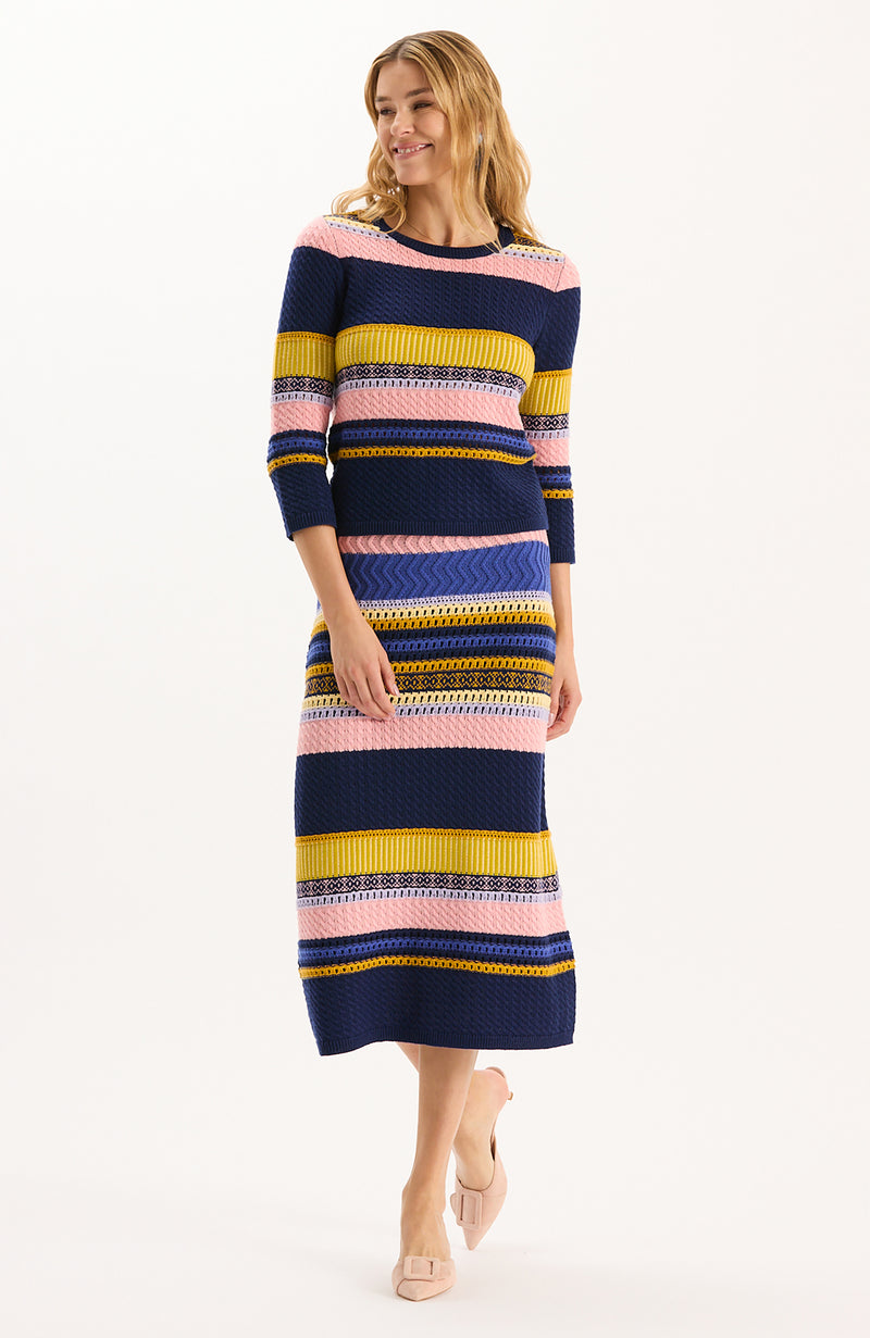Georgie Merino Blend Sweater - Multi Stripes