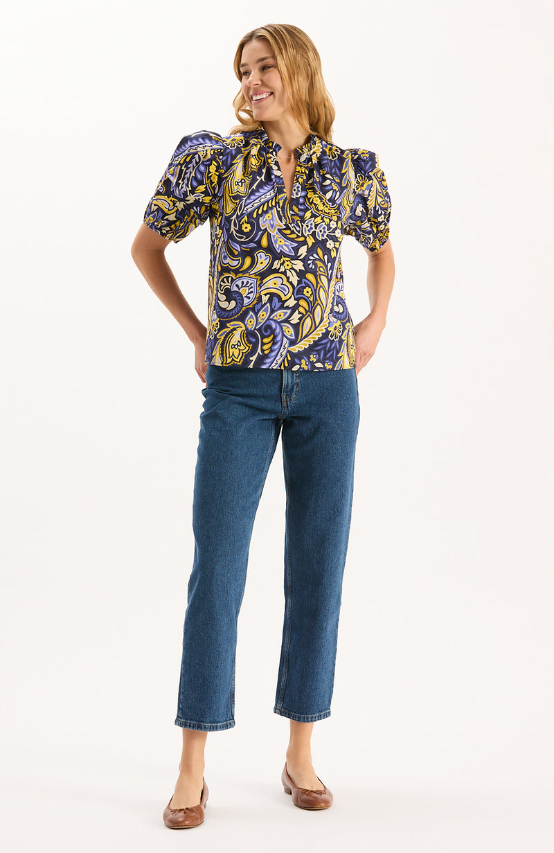 Jenna Cotton Sugar Plum Paisley Top - Sugar Plum Paisley
