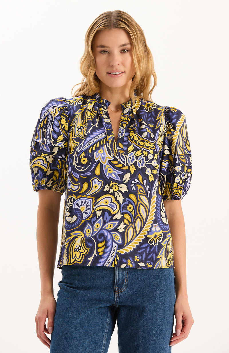 Jenna Cotton Sugar Plum Paisley Top - Sugar Plum Paisley