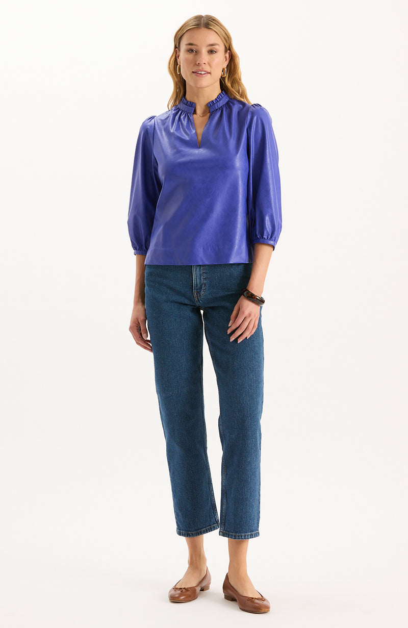 Penny Vegan Leather Topper - Regal Blue