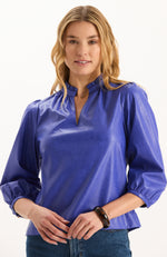 Penny Vegan Leather Topper - Regal Blue