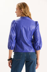 Penny Vegan Leather Topper - Regal Blue