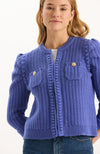 Liza Cotton Blend Knit Jacket - Light Royal