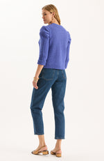 Liza Cotton Blend Knit Jacket - Light Royal
