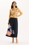Flora Embroidered Cardigan - Light Camel