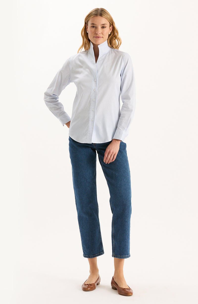 Natalie Striped Shirt - Blue Stripes
