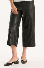 Payton Vegan Leather Cropped Pant - Black
