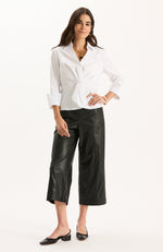 Payton Vegan Leather Cropped Pant - Black