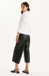 Payton Vegan Leather Cropped Pant - Black