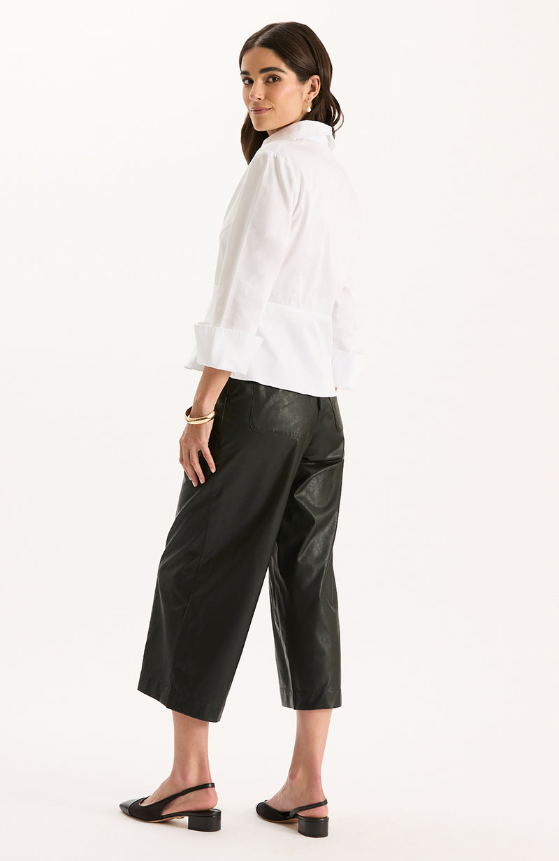 Payton Vegan Leather Cropped Pant - Black
