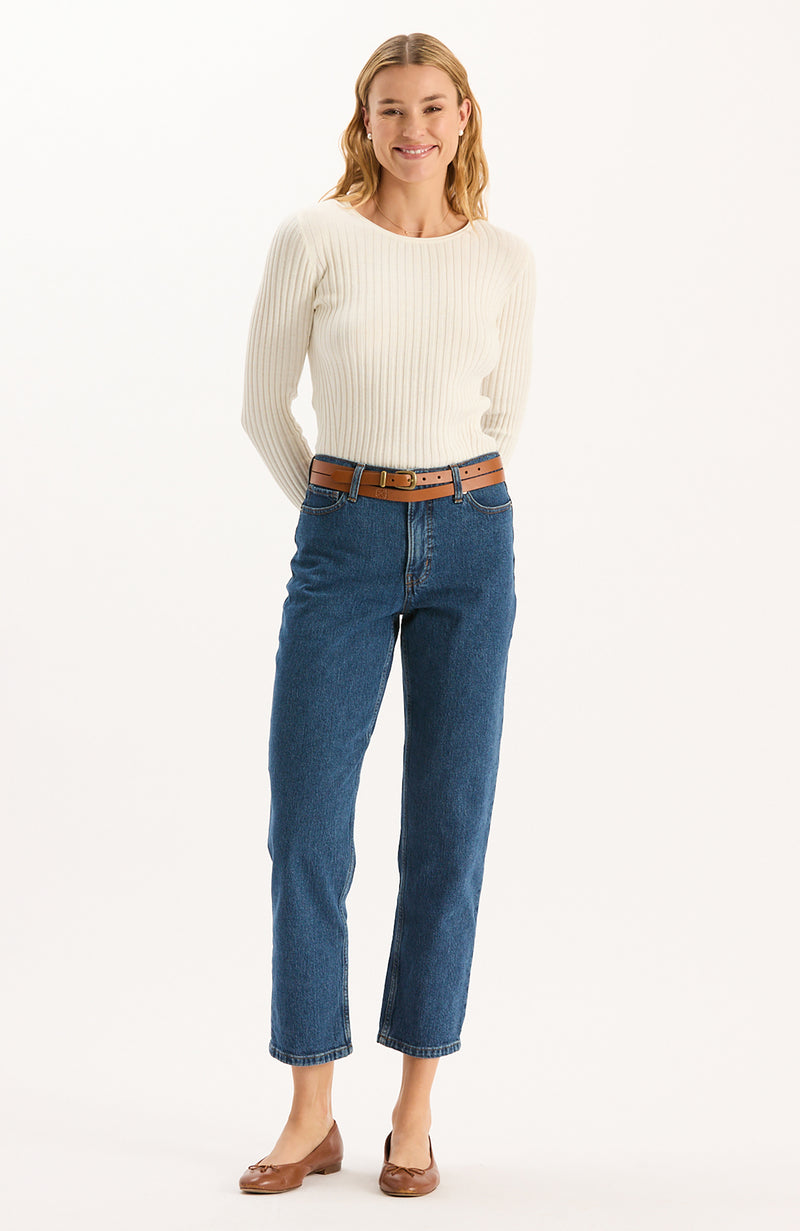 Cotton Cashmere Crewneck - White