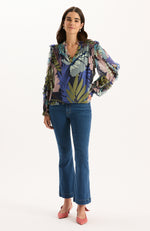 Sylvie Silk Georgette Blouse - Autumn Leaves