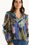 Sylvie Silk Georgette Blouse - Autumn Leaves