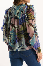 Sylvie Silk Georgette Blouse - Autumn Leaves