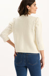 Liza Cotton Blend Knit Jacket - Ivory
