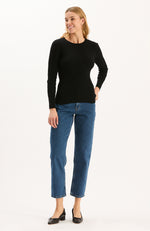 Cotton Cashmere Crewneck - Black