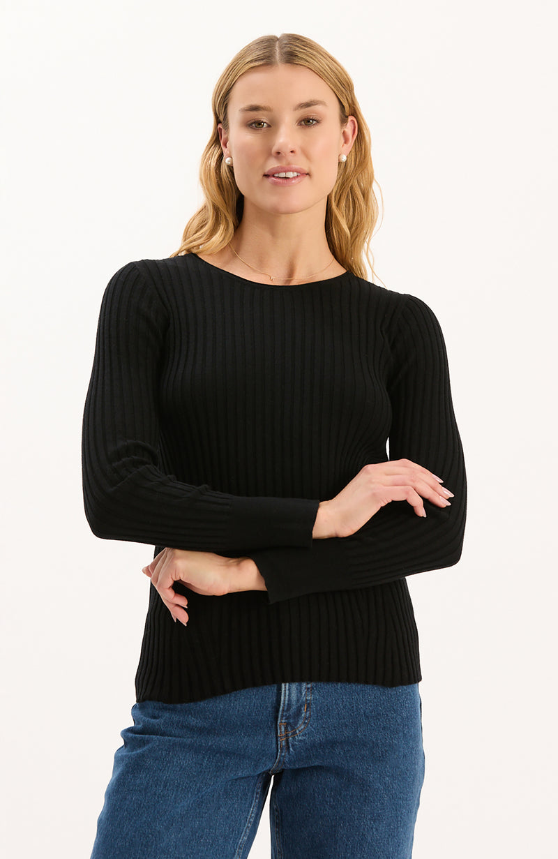Cotton Cashmere Crewneck - Black