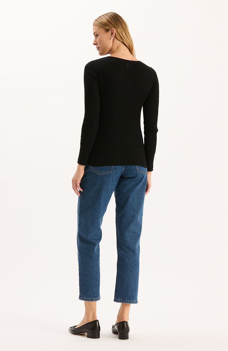 Cotton Cashmere Crewneck - Black