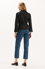 Paige Cotton Twisted Front Top - Black