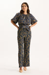 Hannah Printed Knit Top - Mid Navy
