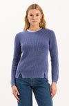 Mineral Wash Crew Neck Sweater - Royal
