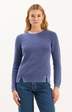 Mineral Wash Crew Neck Sweater - Royal