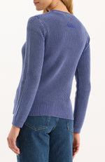 Mineral Wash Crew Neck Sweater - Royal