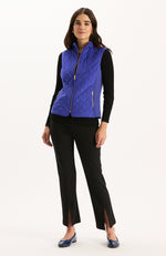 Faux Suede Moto Vest - Royal