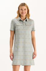 Casey Knit Dress - Menswear Plaid
