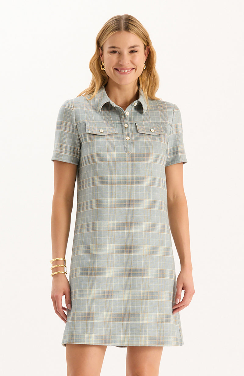 Casey Knit Dress - Menswear Plaid